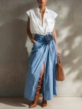 Vêtements pour femmes--Lien spécial pour jupes et ensembles