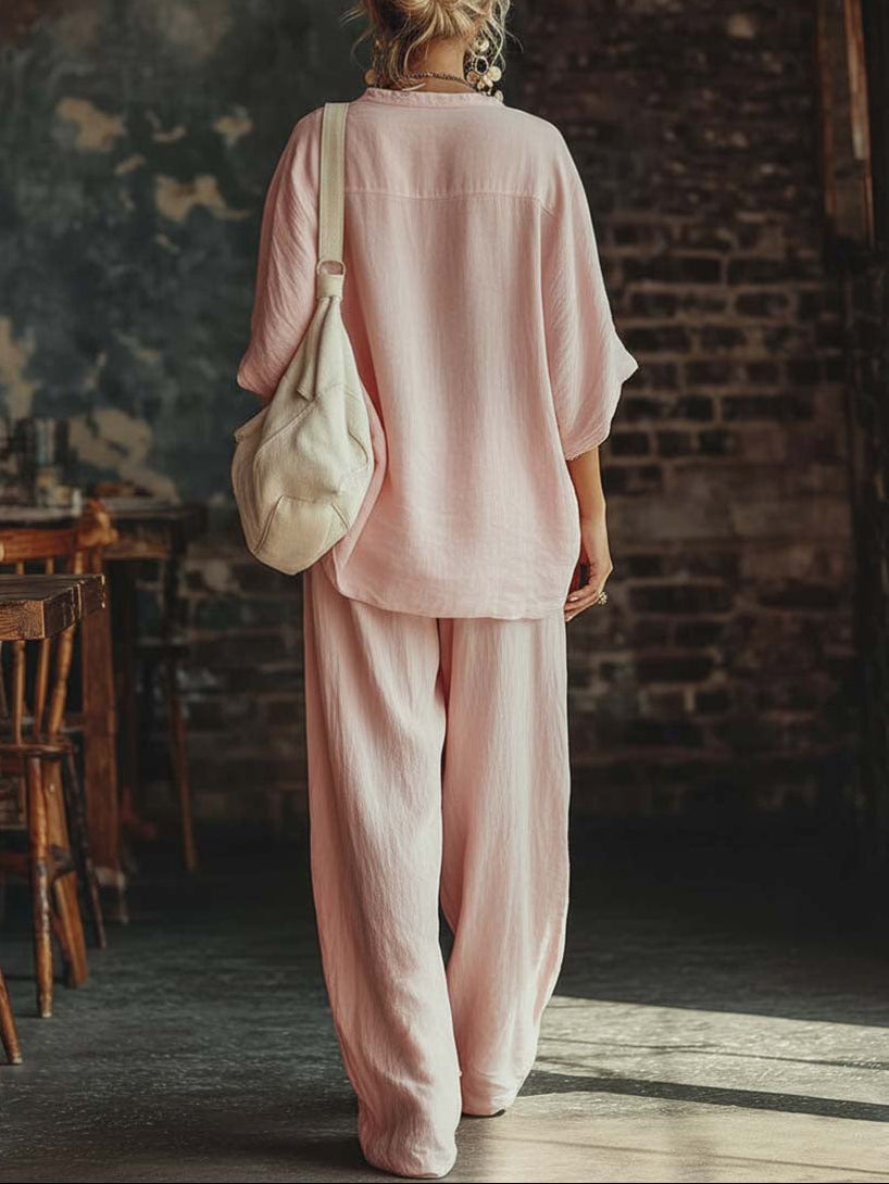 Ensemble Chemise V-Neck et Pantalon Samantha