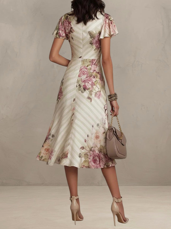 ALBA | ROBE MIDI FLORALE RÉTRO ÉLÉGANTE