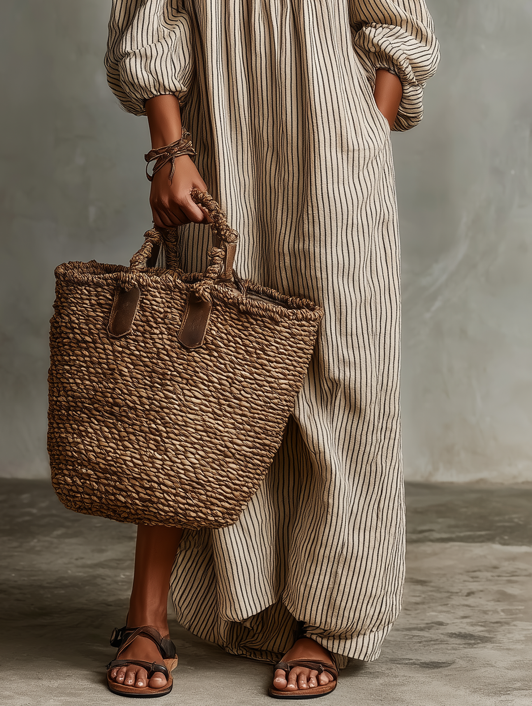 Robe maxi longue à manches longues et décolletée pour femmes
