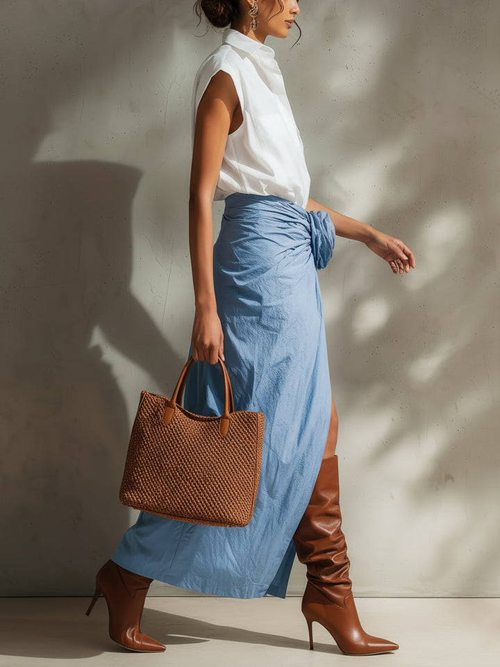 Vêtements pour femmes--Lien spécial pour jupes et ensembles