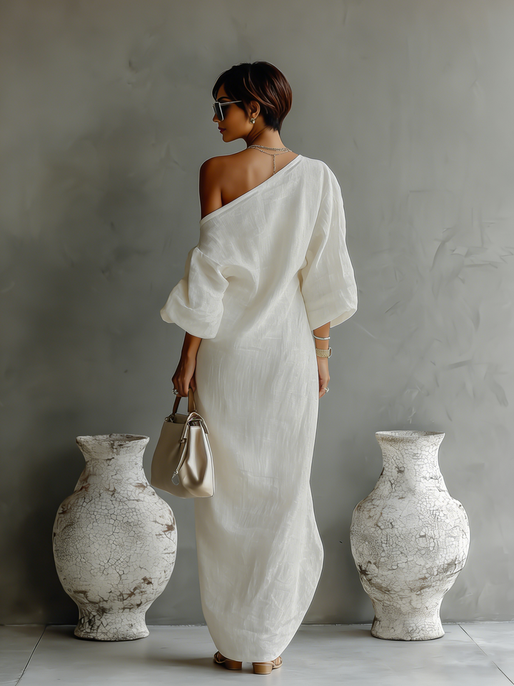 Isabella | Robe fluide en lin dénudé