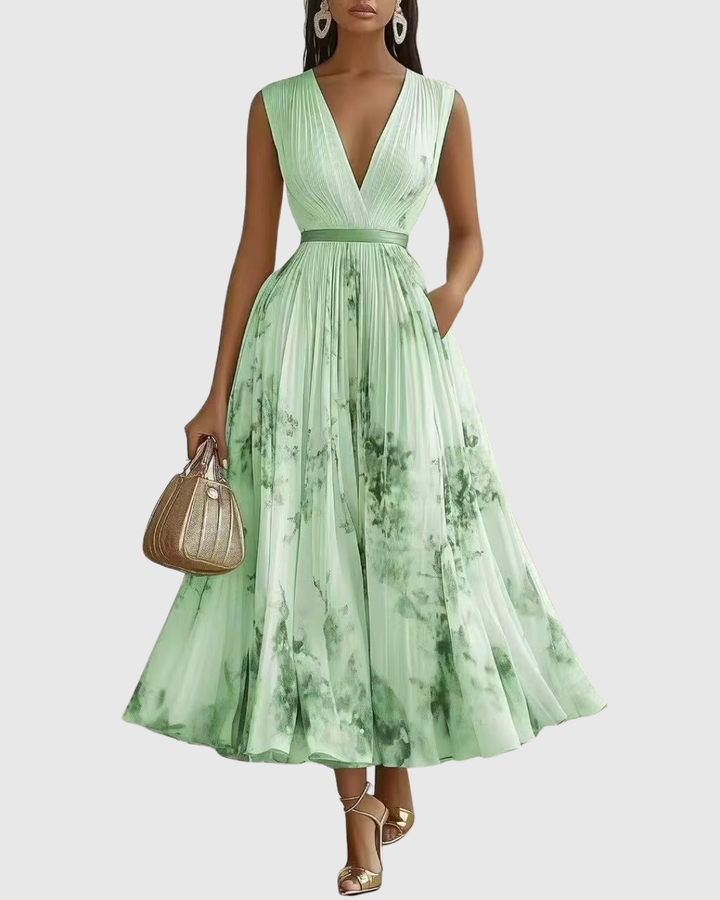 Rowella | Robe Maxi Plissée Élégante