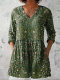 Sophia | Chemise V-Neck Florale Vintage