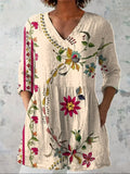 Natalie | Chemise V-Neck Florale Bohème