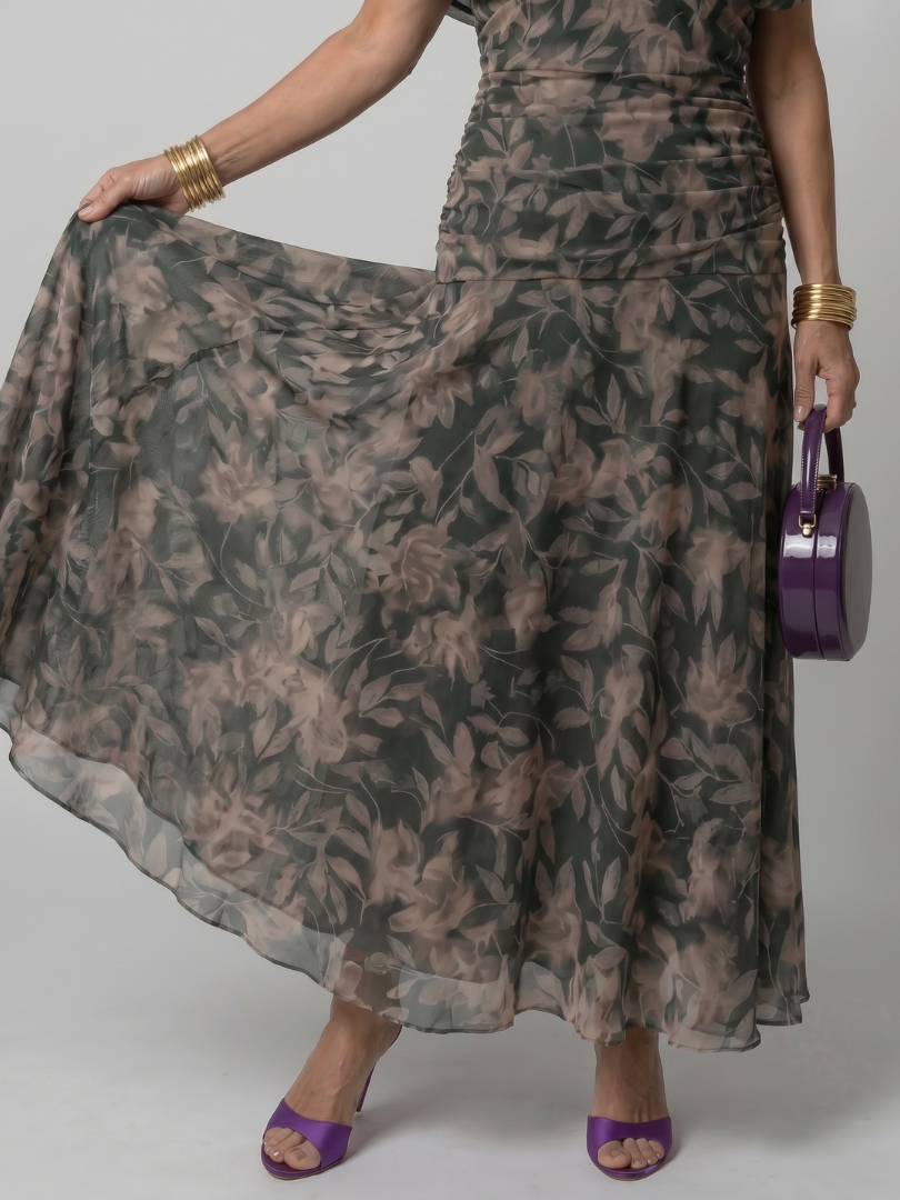 Calen | Robe Midi Décontractée à Épaules Dénudées