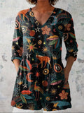 Harper | Chemise V-Neck Woodland de Minuit