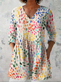 Hannah | Chemise V en V avec Pois Aquarelle