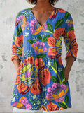 Abigail | Chemise V-Cou Florale Tropicale