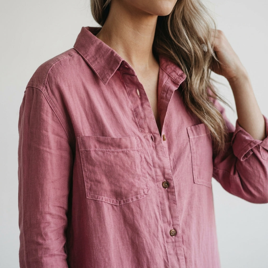 Elvina | Combinaison Lin Boutonnée & Poches Cargo