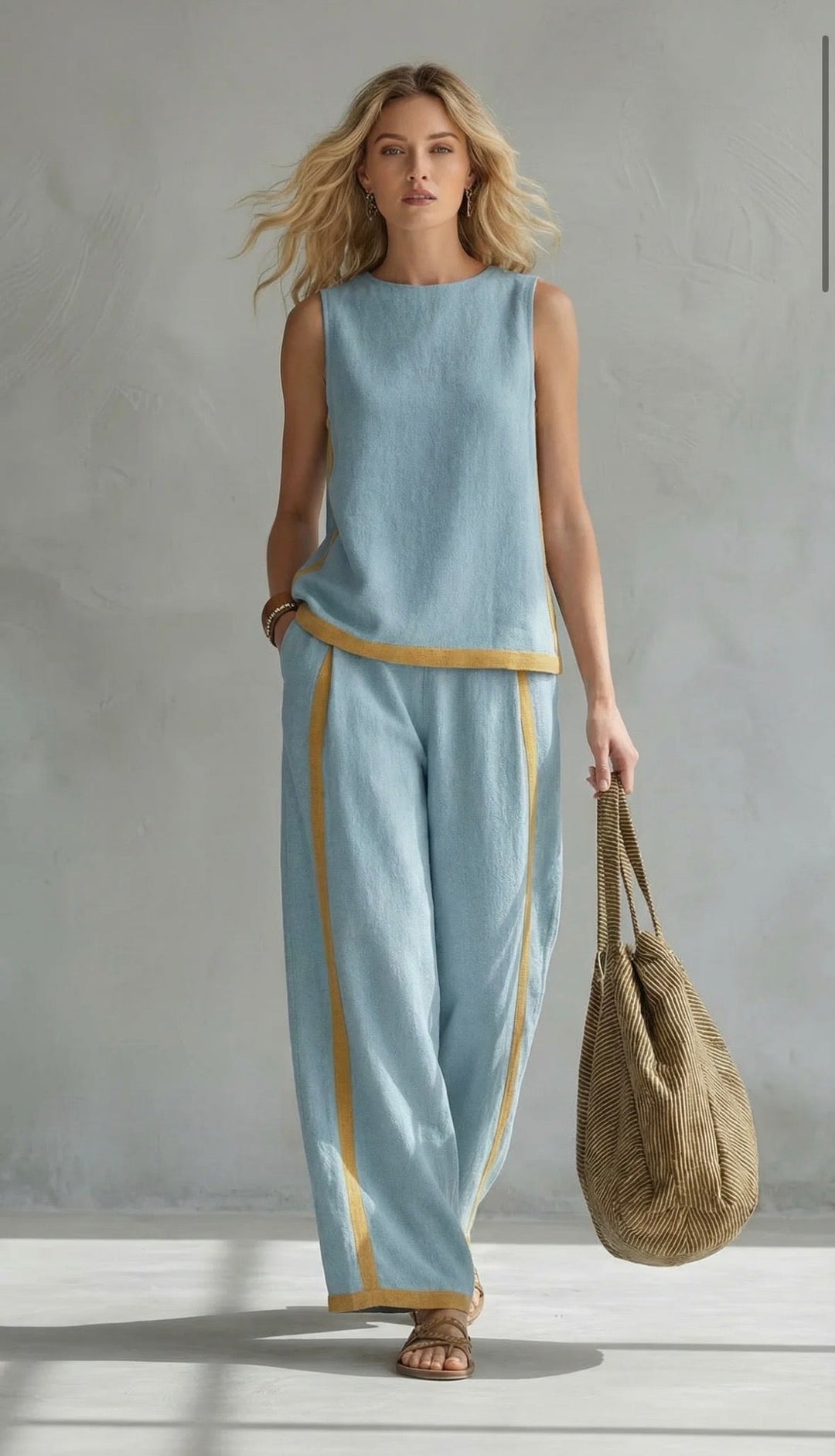ESSENTIEL - Leila | Ensemble en Coton et Lin Élégant