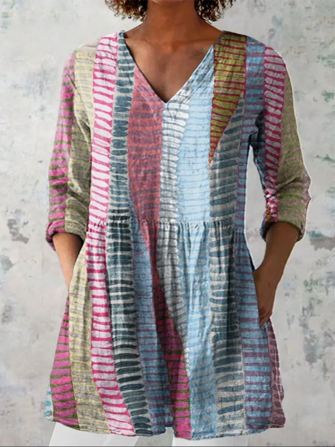 Eleanor | Chemise V en Blocs de Couleurs