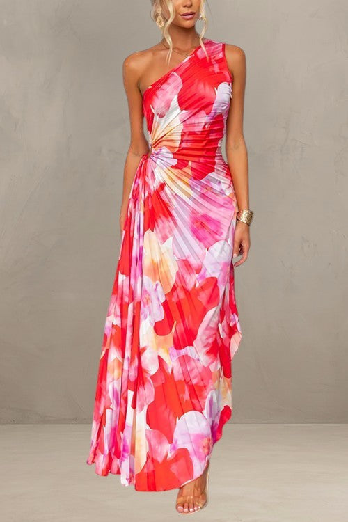 ISABELLE | ROBE MAXI FLORALE À ÉPAULE DÉNUDÉE