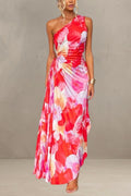ISABELLE | ROBE MAXI FLORALE À ÉPAULE DÉNUDÉE