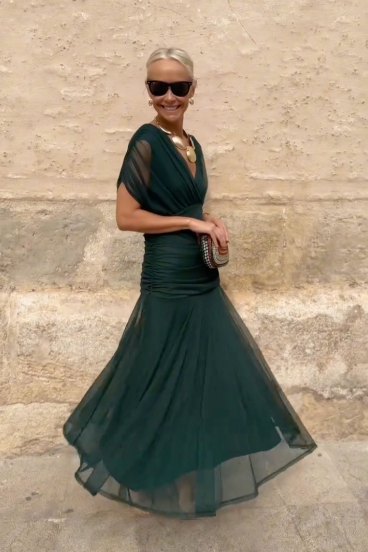 Fleur | Robe Maxi de Fête Élégante à Col V