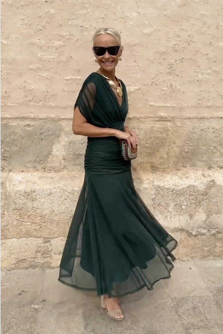 Fleur | Robe Maxi de Fête Élégante à Col V