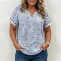 Olivia | Blouse Rayée avec Imprimé Cœur