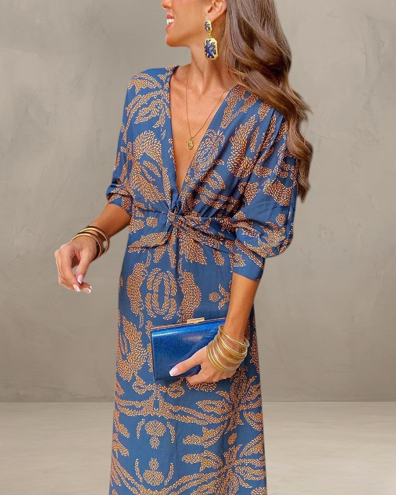 MINA | ROBE ÉLÉGANTE AVEC MANCHES LONGUES ET IMPRIMÉ FLORAL
