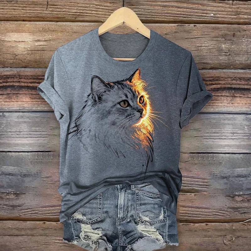 Mia | T-shirt décontracté avec imprimé chat