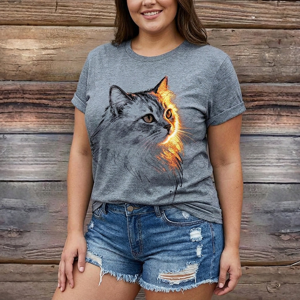 Mia | T-shirt décontracté avec imprimé chat