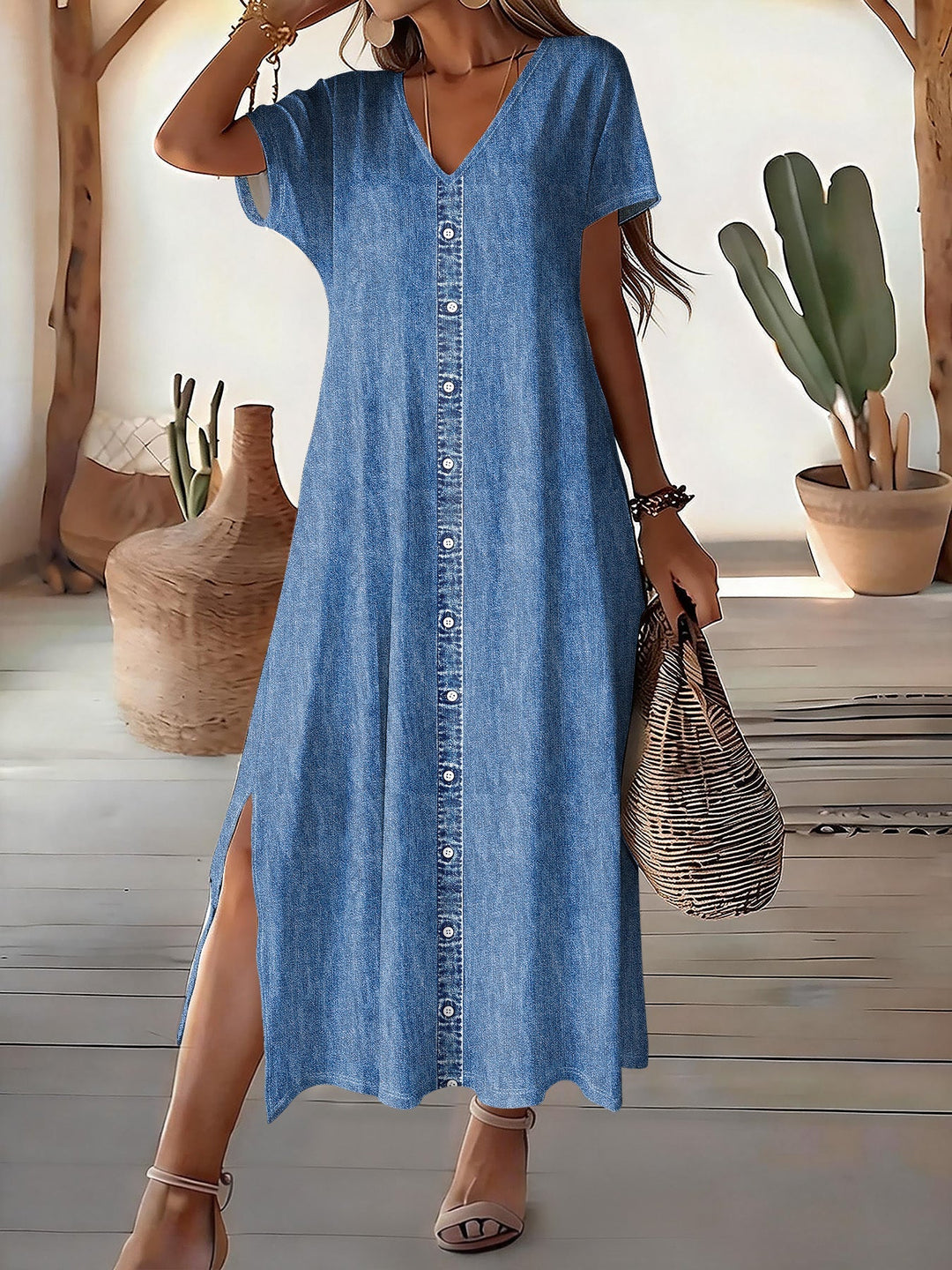 Helen | Robe rétro en denim stylée