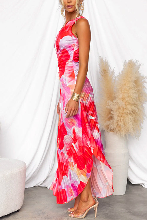 Yanira | Robe Plissée à Épaule Dénudée