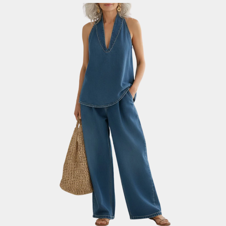 Ivy | Ensemble Deux Pièces en Jean Vintage Lavé Doux