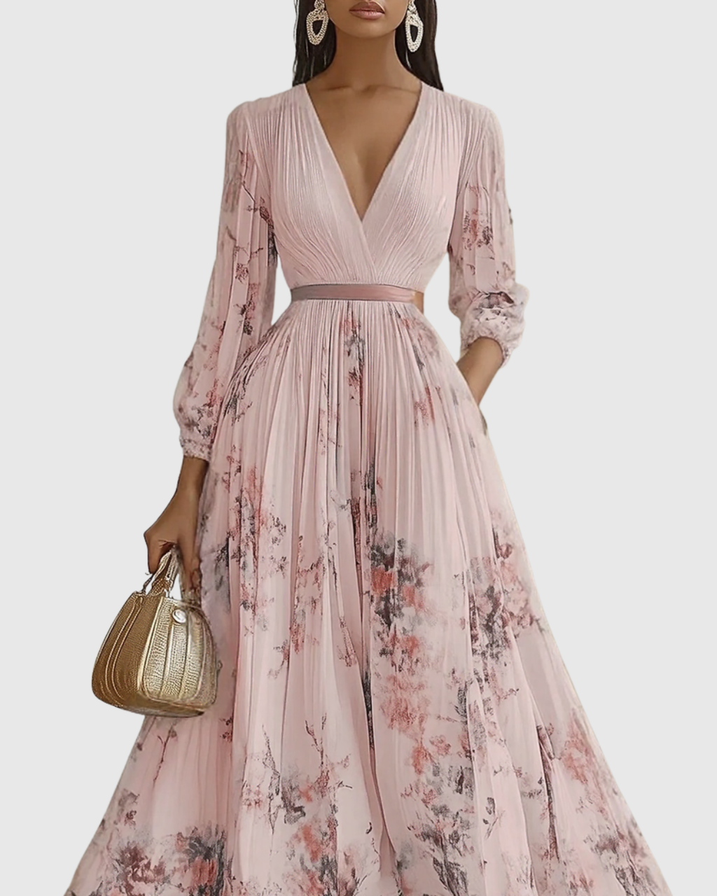 Rowella | Robe Maxi Plissée Élégante
