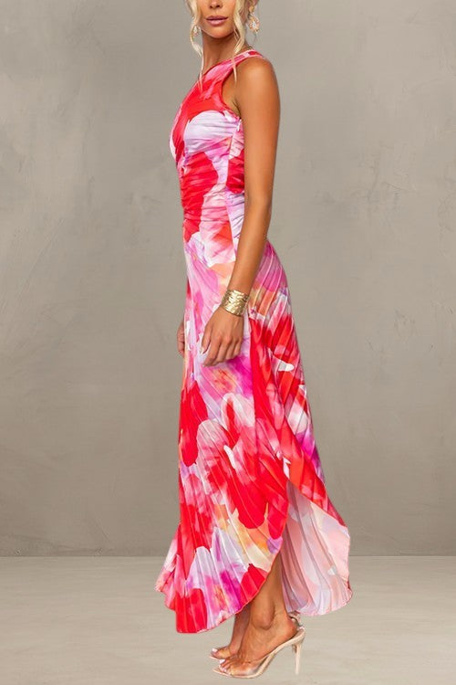 ISABELLE | ROBE MAXI FLORALE À ÉPAULE DÉNUDÉE