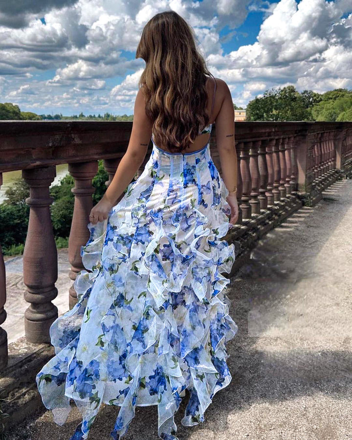 Uri | Robe Midi Fleurie avec Volants