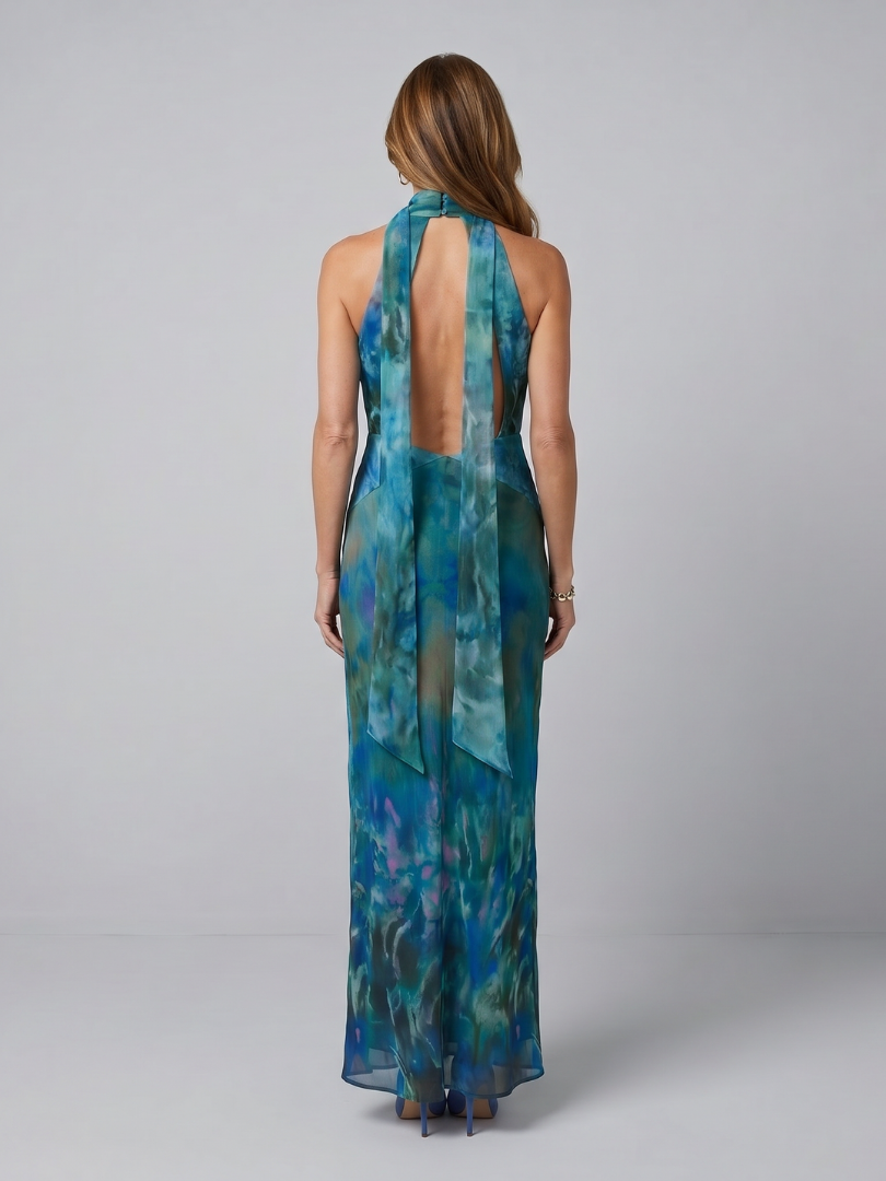 Juniper | Robe Maxi Sans Manches à Encolure Halter avec Découpe