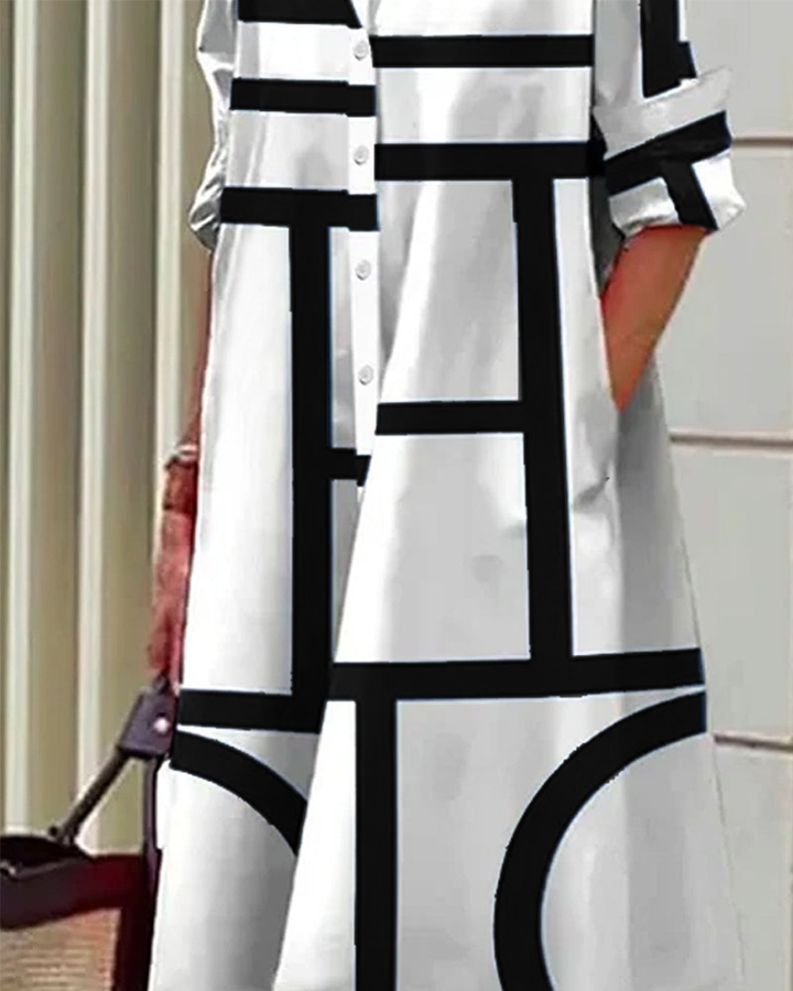 Camille - Robe Avec Poches Et Imprimé Géométrique