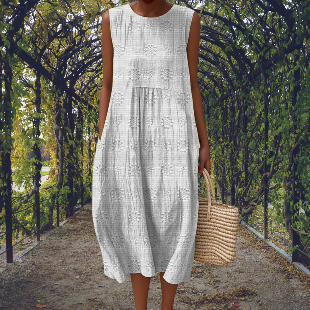 Aikaterini – Robe élégante sans manches avec poches