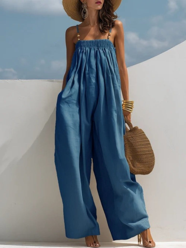 Madison | Salopette en denim à jambes larges