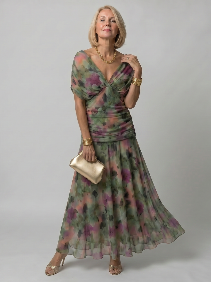 Calen | Robe Midi Décontractée à Épaules Dénudées