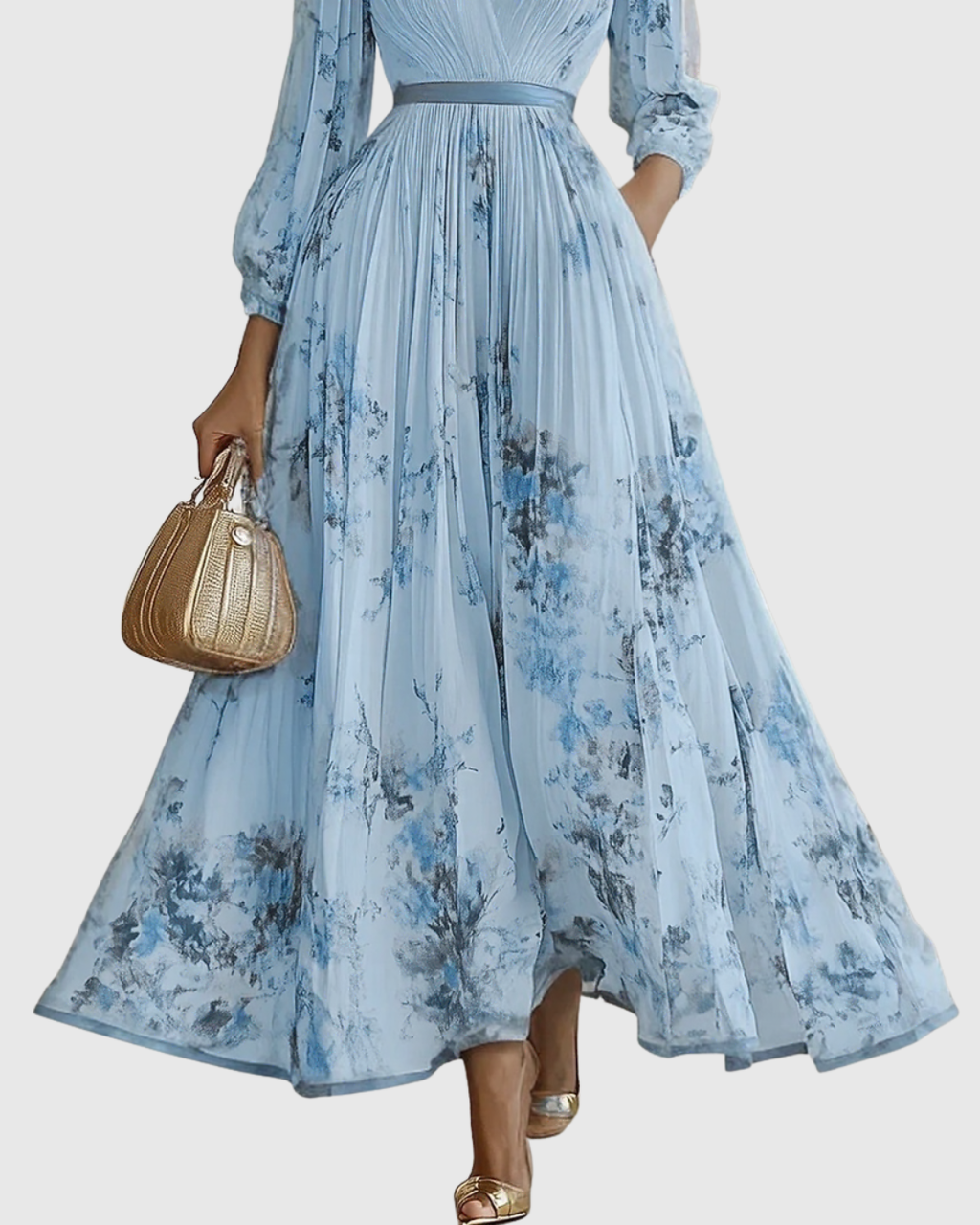 Rowella | Robe Maxi Plissée Élégante