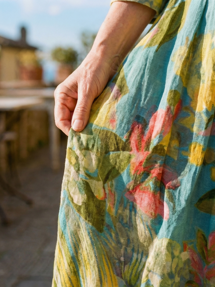 Galen | Robe en Toile Peinte