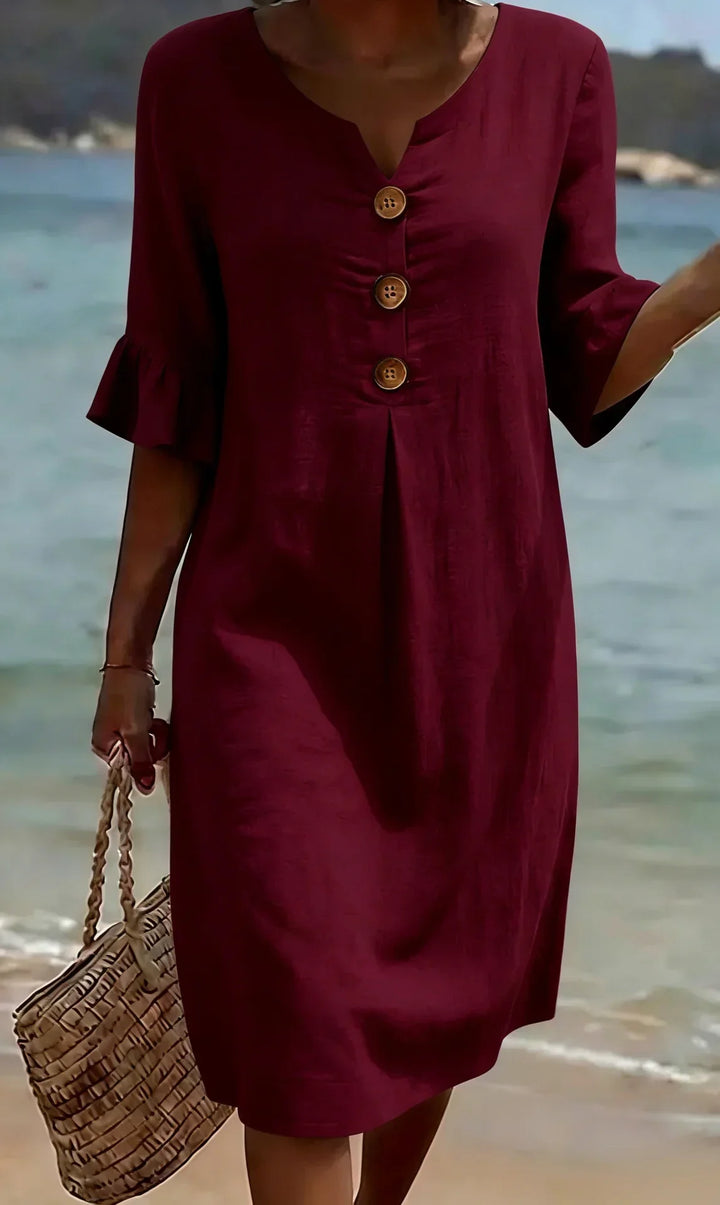 Radmila | Robe Longue Texturée à Manches Longues
