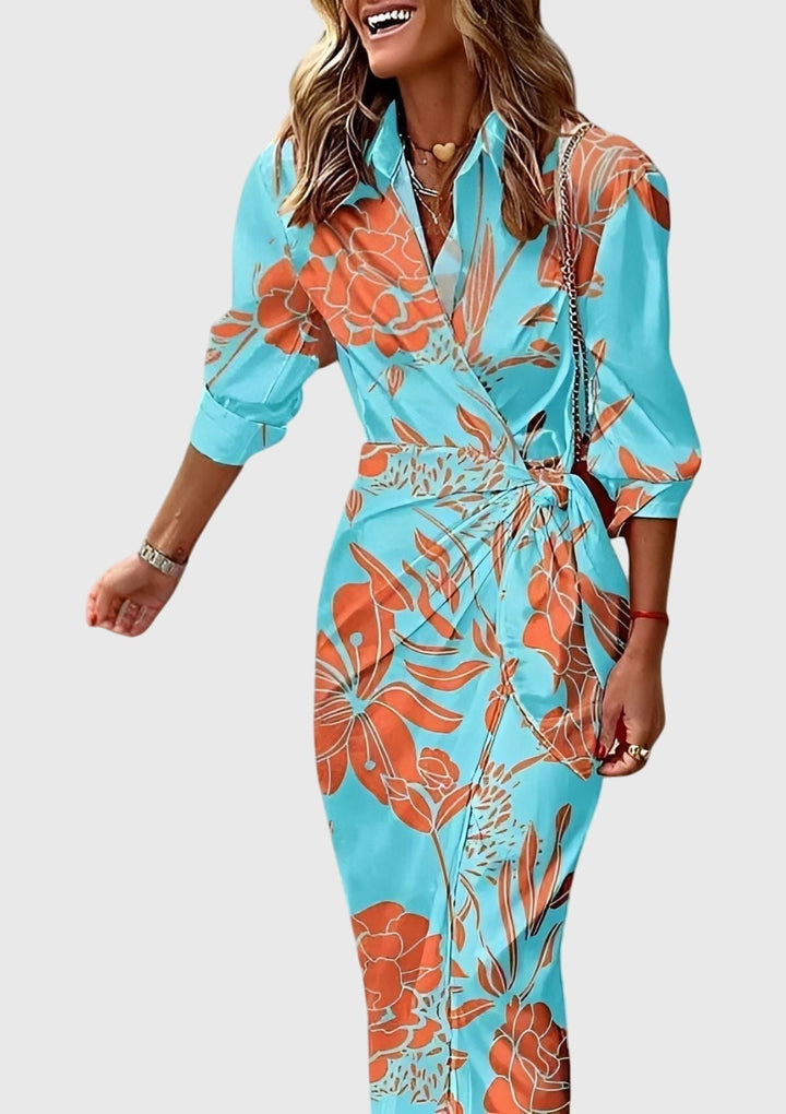 Everly | Robe Élégante Enveloppante avec Imprimé