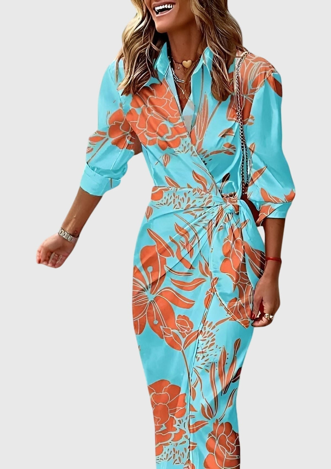 Everly | Robe Enveloppante Élégante Avec Imprimé