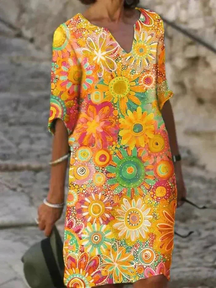 Nira | Robe Midi Florale Vibrante
