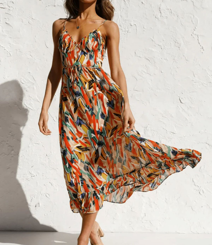La Scintilla | Robe Midi Couleur Éclatante