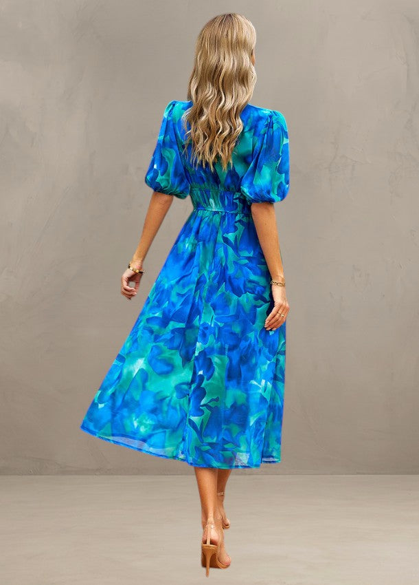 ASTELLA | ROBE MIDI FLORALE FLATTEUSE