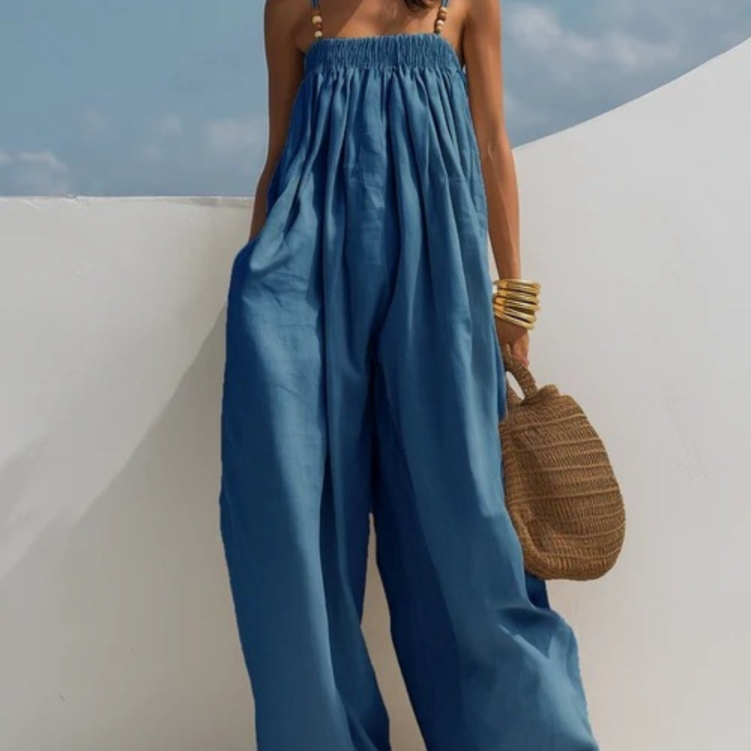 Madison | Salopette en denim à jambes larges