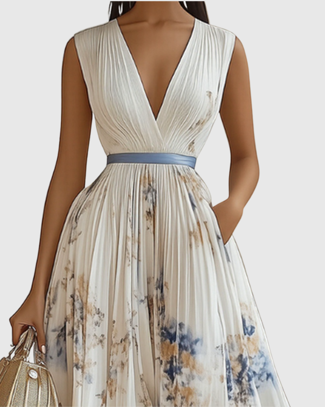 Rowella | Robe Maxi Plissée Élégante