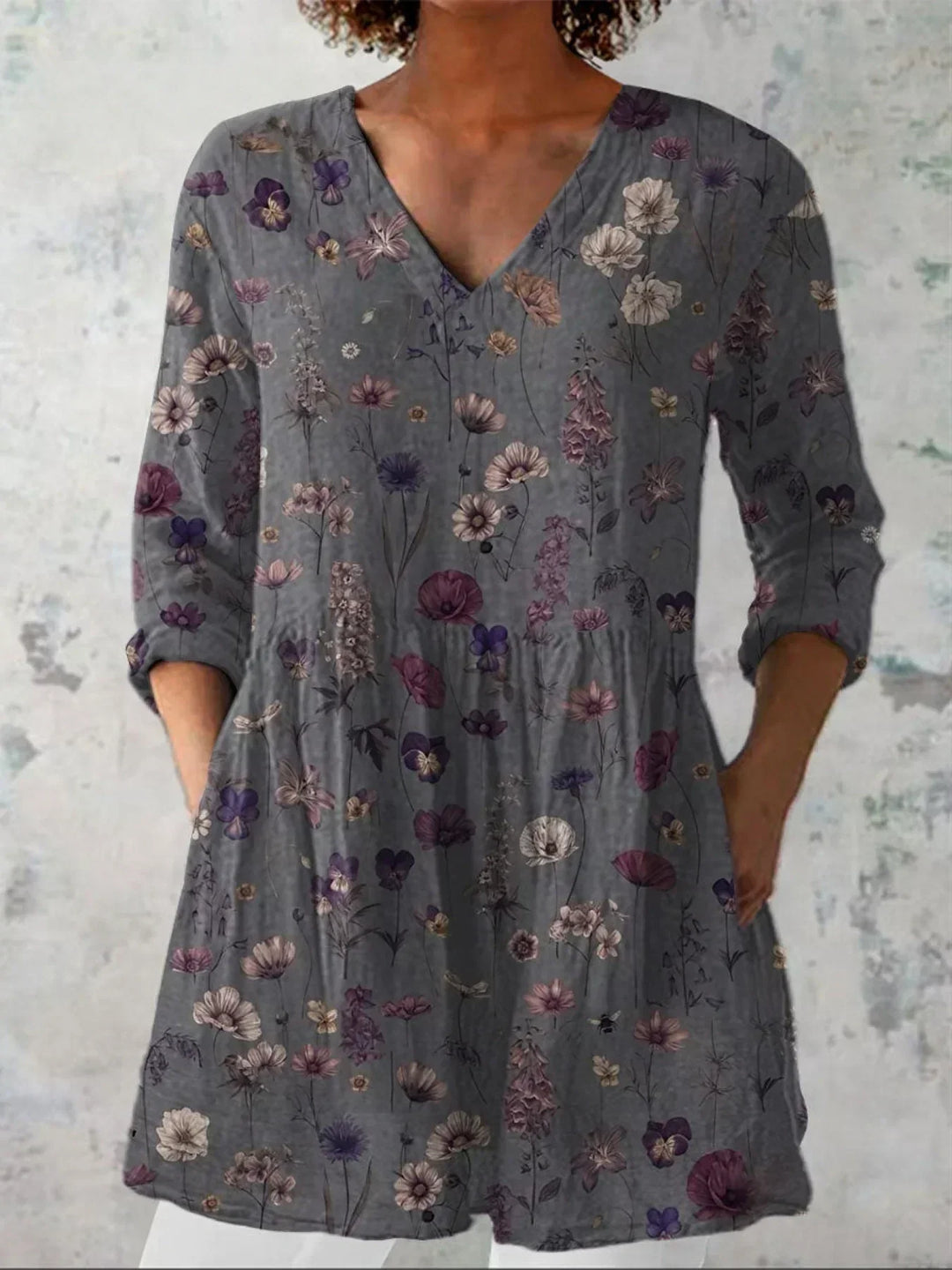 Emma | T-shirt V-neck avec imprimé floral
