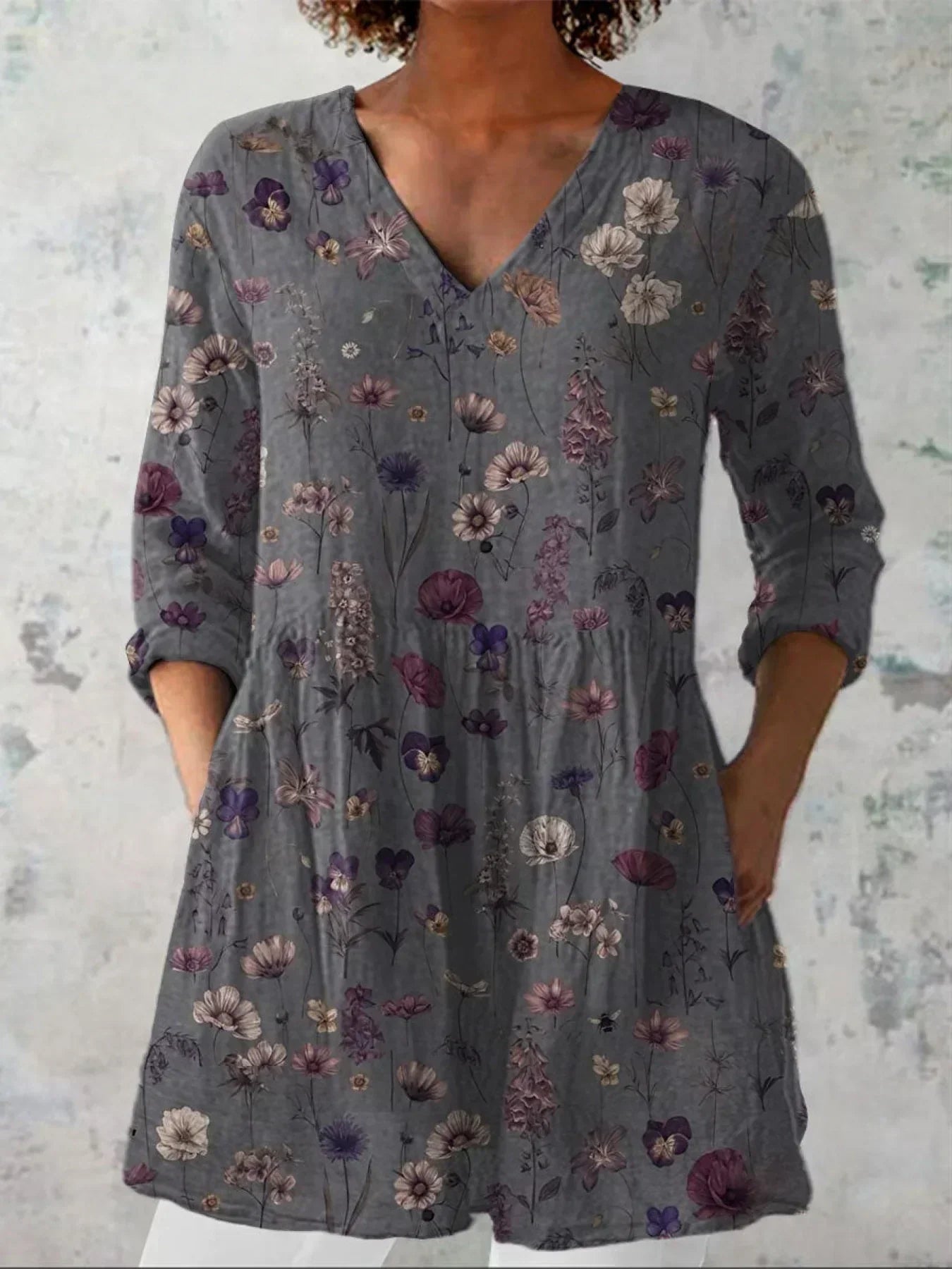 Emma | T-shirt V-neck avec imprimé floral