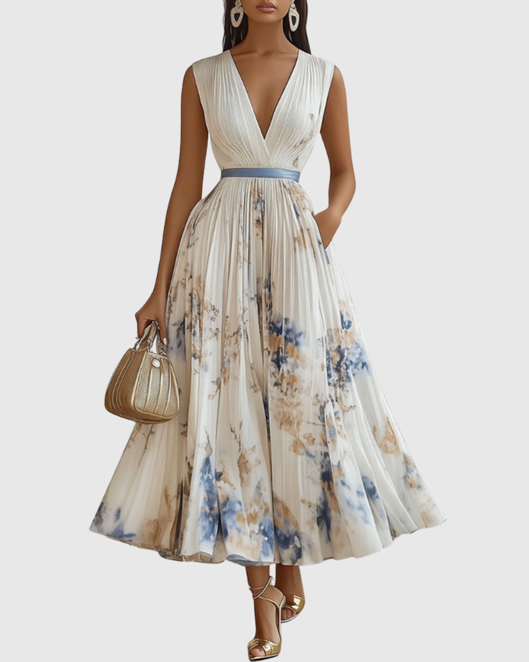 Rowella | Robe Maxi Plissée Élégante