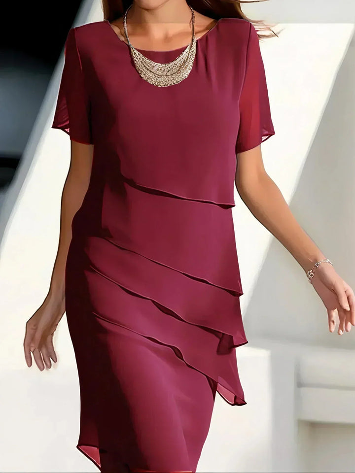 Velora | Robe Midi Luxueuse à Épaisseurs