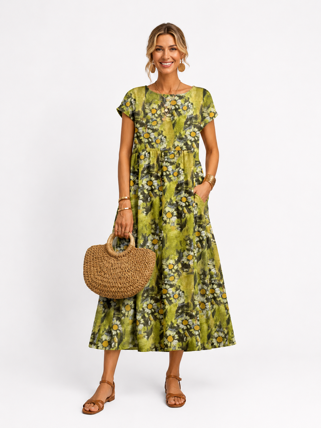 Florene | robe d'été à manches courtes